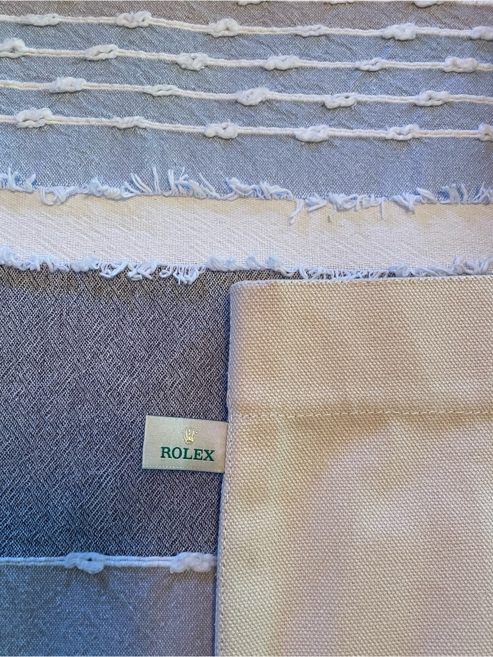 Rolex Cream Canvas Tote with Embroidered Crown Emblem - Picture 5 of 9